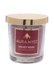 Aura Myst Glass Jar Candle W/Lid (128 g, Velvet Rose)