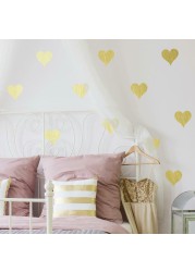 RoomMates Glow, Peel & Stick Gold Foil Hearts Wall Decal Set (24 pcs)