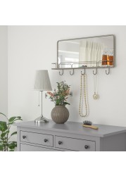 SYNNERBY Mirror with shelf and hooks