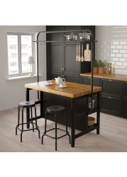 VADHOLMA Kitchen island with rack