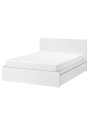 MALM Bed frame, high, w 4 storage boxes