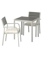 SJÄLLAND Table+2 chairs w armrests, outdoor