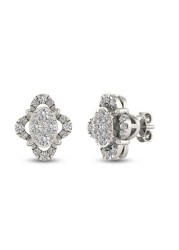 18k ILLUSION DIAMOND EARRING 0.25 CTS-Yellow Gold