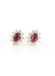 18k DIANA RUBY EARRING 0.12 CTS-Yellow Gold