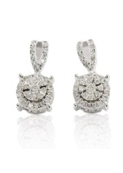 18k ILLUSION DIAMOND EARRING 0.21 CTS-Yellow Gold