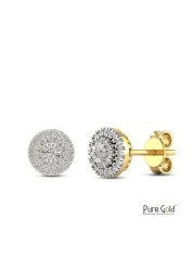 18k ILLUSION DIAMOND EARRING 0.24 CTS-Yellow Gold