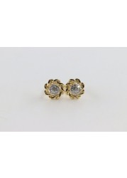 18k ILLUSION DIAMOND EARRING 0.15 CTS-Yellow Gold