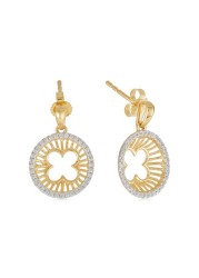 18k ILLUSION DIAMOND EARRING 0.29 CTS-Yellow Gold