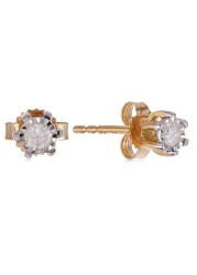 18k ILLUSION DIAMOND EARRING 0.14 CTS-White Gold