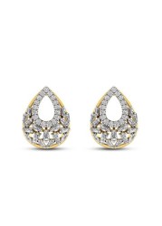 18k ILLUSION DIAMOND EARRING 0.42 CTS-Yellow Gold