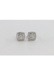 18k ILLUSION DIAMOND EARRING 0.3 CTS-Yellow Gold