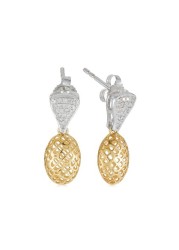 18k ILLUSION DIAMOND EARRING 0.18 CTS-Yellow Gold