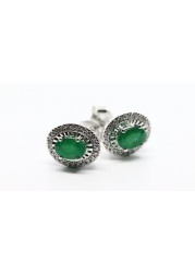 18k DIANA EMERALD EARRING 0.18 CTS-White Gold