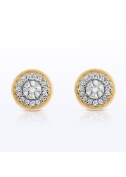 18k ILLUSION DIAMOND EARRING 0.13 CTS-Yellow Gold