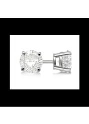 18k SOLITAIRE  HALF CARAT DIAMOND EARRING 1 CTS-White Gold