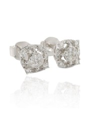 18k ILLUSION DIAMOND EARRING 0.28 CTS-White Gold