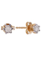 18k ILLUSION DIAMOND EARRING 0.14 CTS-Yellow Gold