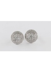 18k ILLUSION DIAMOND EARRING 0.43 CTS-White Gold