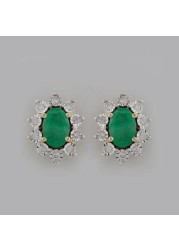 18k DIANA EMERALD EARRING 0.13 CTS-Yellow Gold