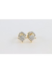 18k ILLUSION DIAMOND EARRING 0.25 CTS-Yellow Gold