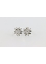 18k ILLUSION DIAMOND EARRING 0.16 CTS-White Gold