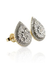 18k ILLUSION DIAMOND EARRING 0.3 CTS-White Gold