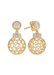 18k ILLUSION DIAMOND EARRING 0.18 CTS-Yellow Gold