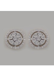 18k ILLUSION DIAMOND EARRING 0.24 CTS-Yellow Gold