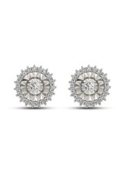 18k ILLUSION DIAMOND EARRING 0.18 CTS-Yellow Gold