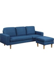 HomeCanvas Studio Luxe L-Shaped Sectional Sofa w/Reversible Chaise - 194x75x84cm Royal Blue