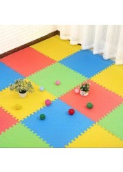 Rainbow Toys Yellow Foam Exercise Mat Puzzle Game Pad Non- Slip Stitch Interlock EVA Mat size: 100x100x2.5cm