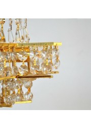 Indoor Crystal 24K Gold Plated Chandelier Light - Italy 5000-30-PL-4xE14 Bulb- Gold