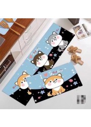 Lovey Cartoon Kitchen Mats Kitchen Rugs Bedroom Carpets Set Absorbent Thick Non-slip Washable, Area Rugs for Kitchen Floor Indoor Outdoor Entry(40x 60cm and 40x120cm)- 2PCS