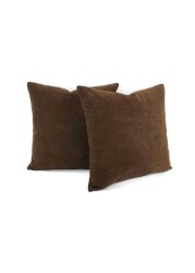 Decorative Velvet Zippered Throw Pillow Covers With Pillow Insert for Sofa Couch Bed, CAN, Set Of 2, Luxury Soft Cushion Cases With Pillow Insert (45x45 cm, Brown)