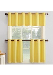 No. 918 Montego Casual Textured Grommet Kitchen Tier Curtain Pair (Set Of 2), 56&quot; X 36&quot;, Yellow