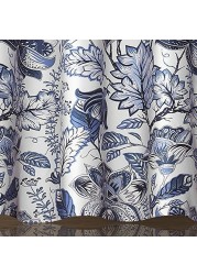 Lush Decor, Blue Cynthia Jacobean Shower Curtain-Fabric Floral Print Design,72 X 72