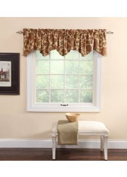 Style Master Stylemaster Twill And Birch Cassidy Lined Scalloped Valance With Cording, 52-Inch By 17-Inch, Autumn