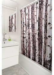 Kikkerland Shower Curtain, Polyester, Birch