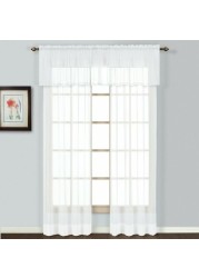 United Curtain Batiste Semi-Sheer Straight Valance, 54 By 18-Inch, White