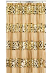 Popular Bath Shower Curtain, Sinatra Collection, 70&quot; X 72&quot;, Champagne/Gold