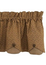 Park Designs Shade Of Brown Lined Scalloped Valance, 58 X 15