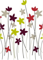 Borderflower Cherry  Blackout Roller Blinds W: 90cm H: 200cm