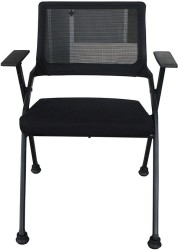 Mahmayi 632L Black Ergonomics Folding Chair Computer Chair, Visitor Chair, Back Rest Chair Visitor Conference Chairs , Heavy Duty Steel Can Hold Upto 150KG (Without Wheels)