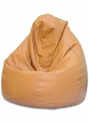 Luxe Decora PVC Leather Bean Bag Beige