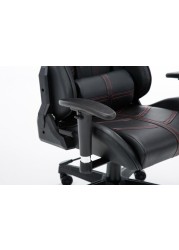 Goldedge - Goldedge All Black Hard Core Pu Leather Video Gaming Adjustable Chair