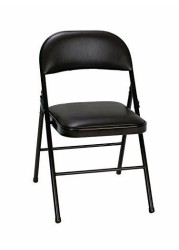 Cosco Vinyl Folding Chair, 4 Pack, Black