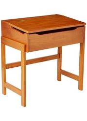 Lipper International Child&#39;s Slanted Top Desk &amp; Chair, Pecan Finish