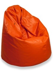 Luxe Decora PVC Leather Bean Bag Combo (Orange &amp; Beige)