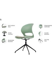 VIS Chair, Premium Meeting & Visitor Chairs, Swivel Chair With Soft Cushion Seat By Navodesk (Sage Green)