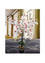 Nearly Natural 1106-WH Phalaenopsis Liquid Illusion Silk Flower Arrangement, White